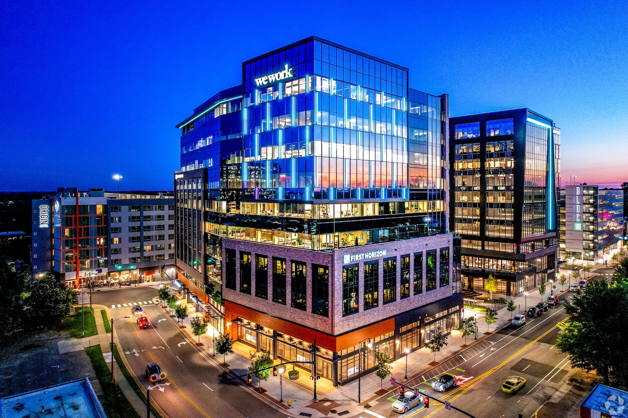 Farel's Raleigh office at dusk