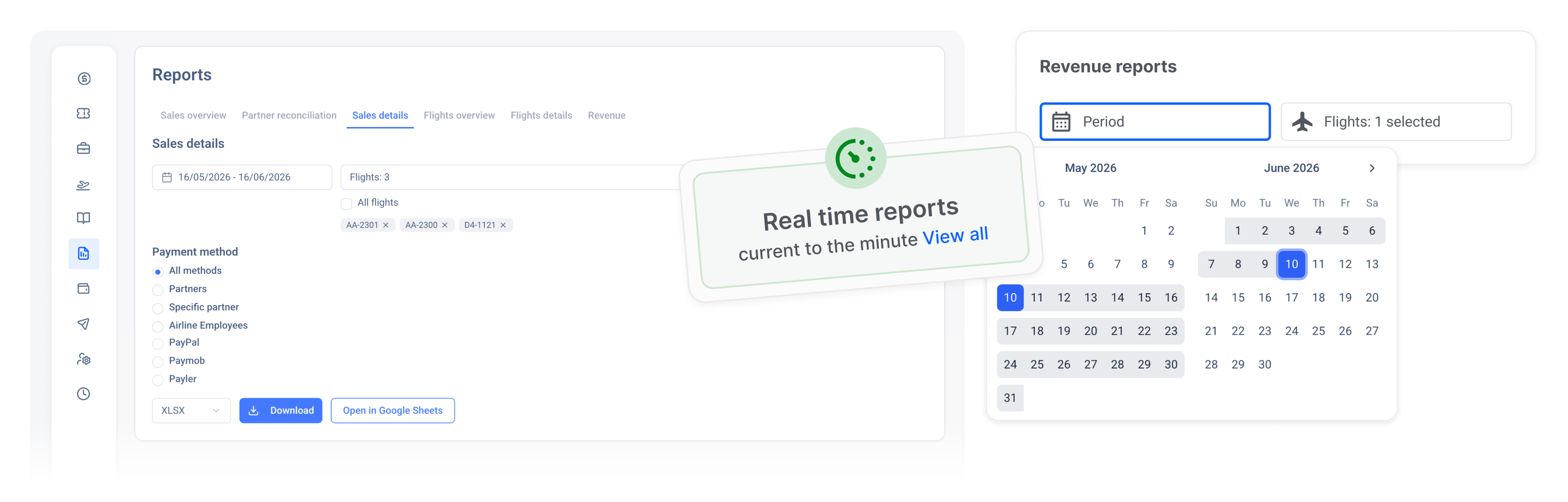 Real-time reports