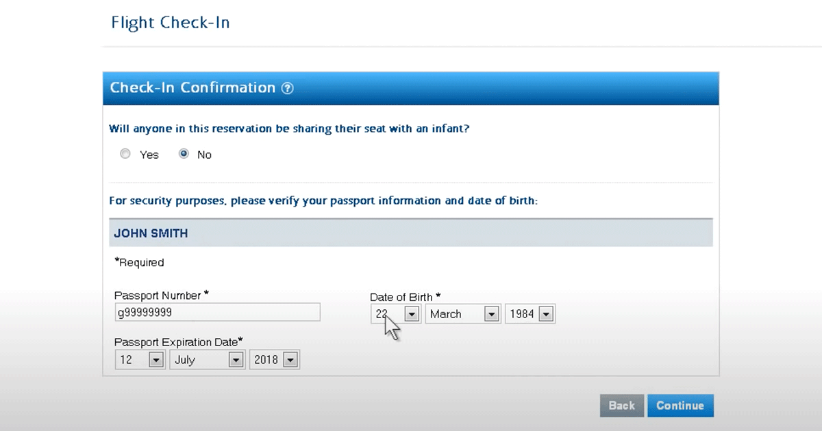 Check-in example